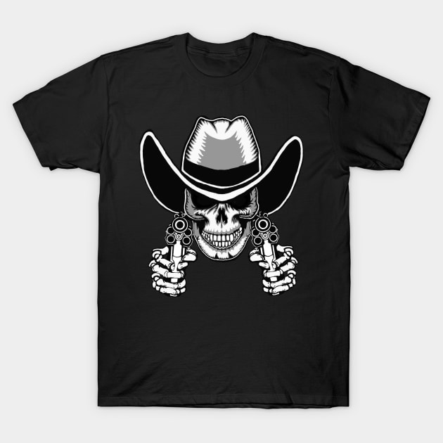 Six Shooter Skull. T-Shirt by RowdyPop